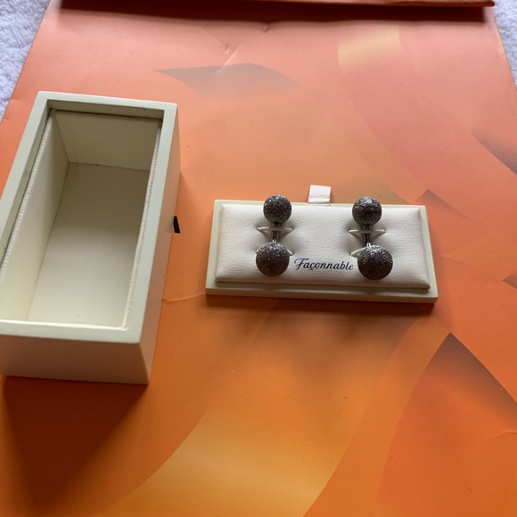 Faconnable Silver Cuff Links BNWT - Picture 3 of 6